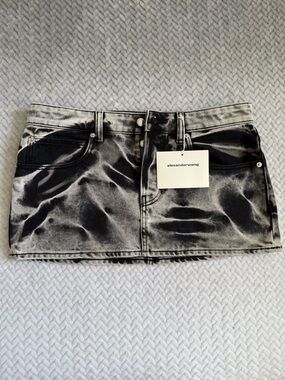 Alexander wang denim acid wash mini skirt